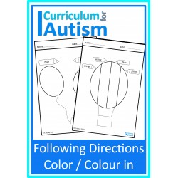 Following Directions Color / Colour In Worksheets